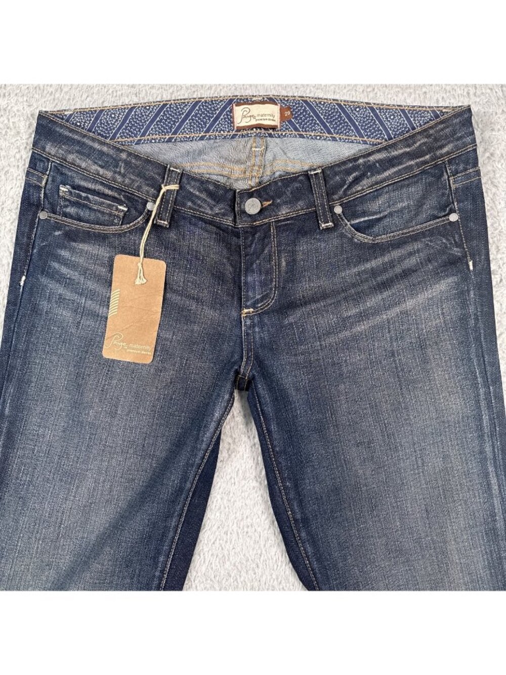 Paige Maternity Premium Denim Flare Jeans 29 Comfort Office Casual Hippie Y2K - Picture 9 of 14